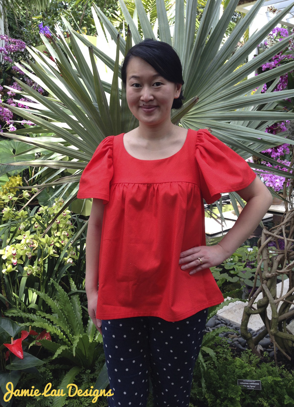 Jamie Lau Designs Vermilion Gathered Top 2