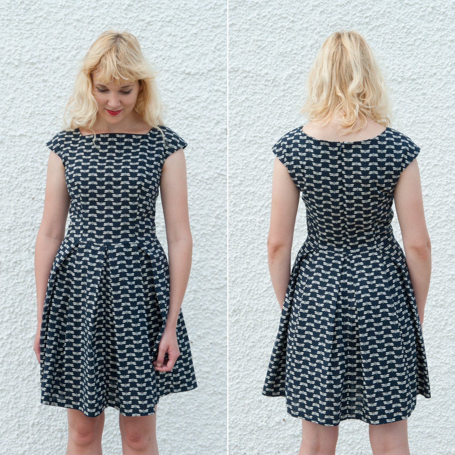 JLD Studio Sale: Navy Pleated Tonbo Dress